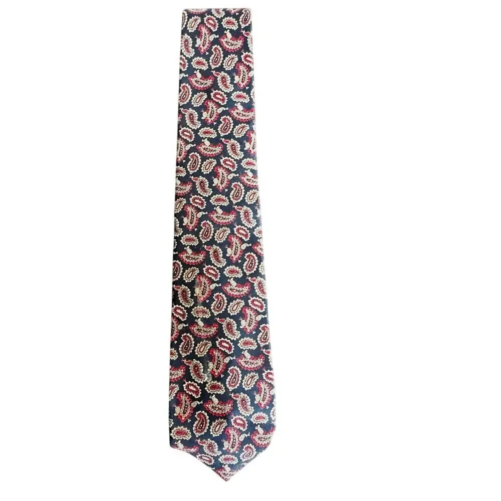 VINTAGE CHRISTIA DIOR Paisley Traditional Print‎ 100% Silk Men's Tie